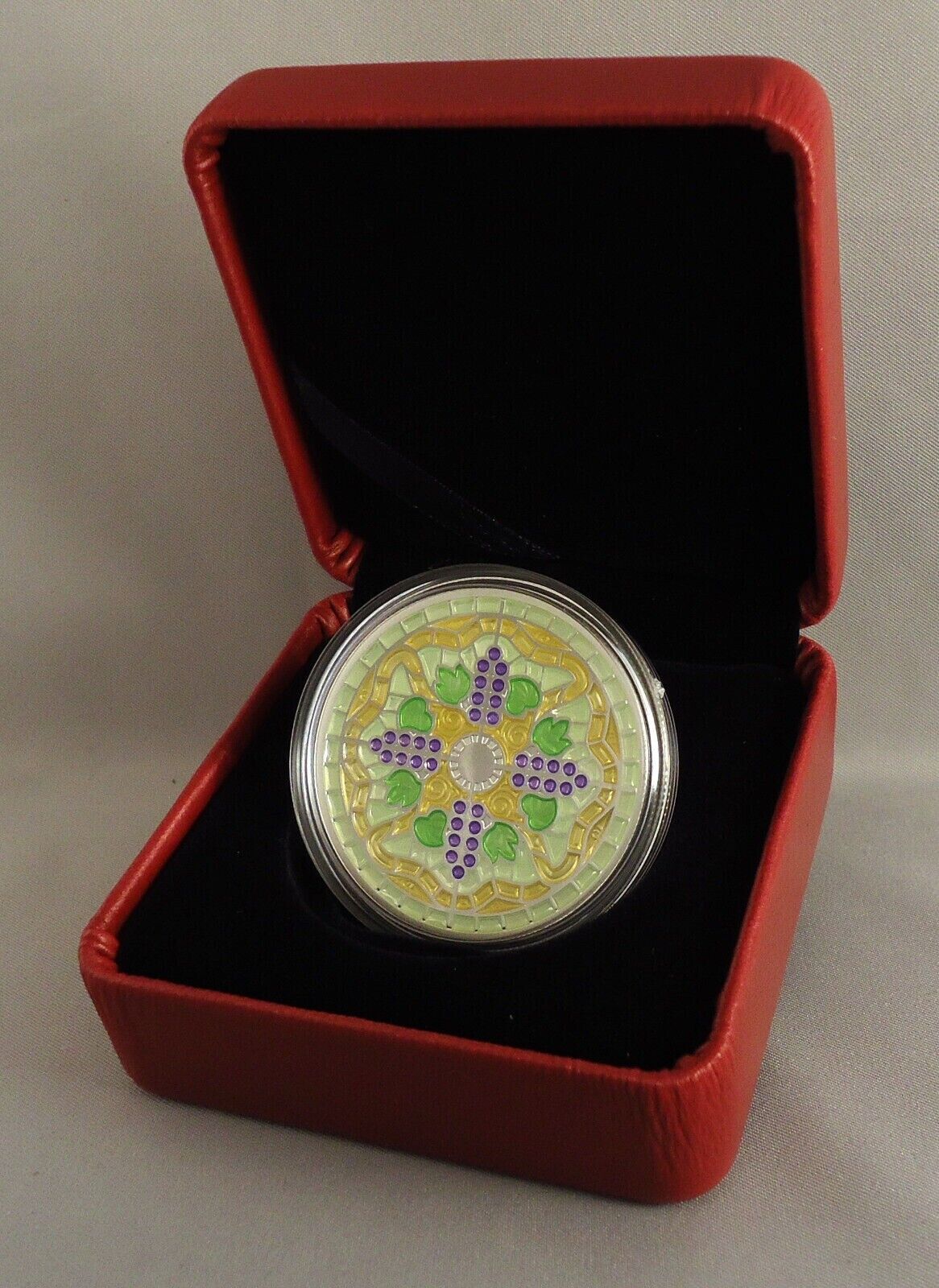 1 Oz Silver Coin 2014 $20 Canada Stained Glass: Casa Loma Enamel Cross-classypw.com-5