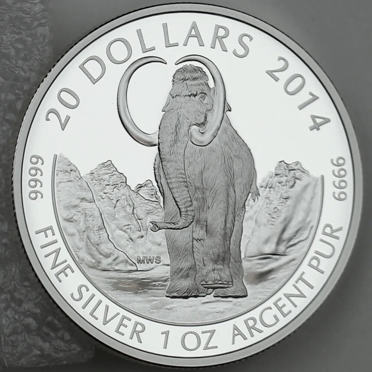 1 Oz Silver Coin 2014 $20 Proof Prehistoric Animals: The Woolly Mammoth-classypw.com-2