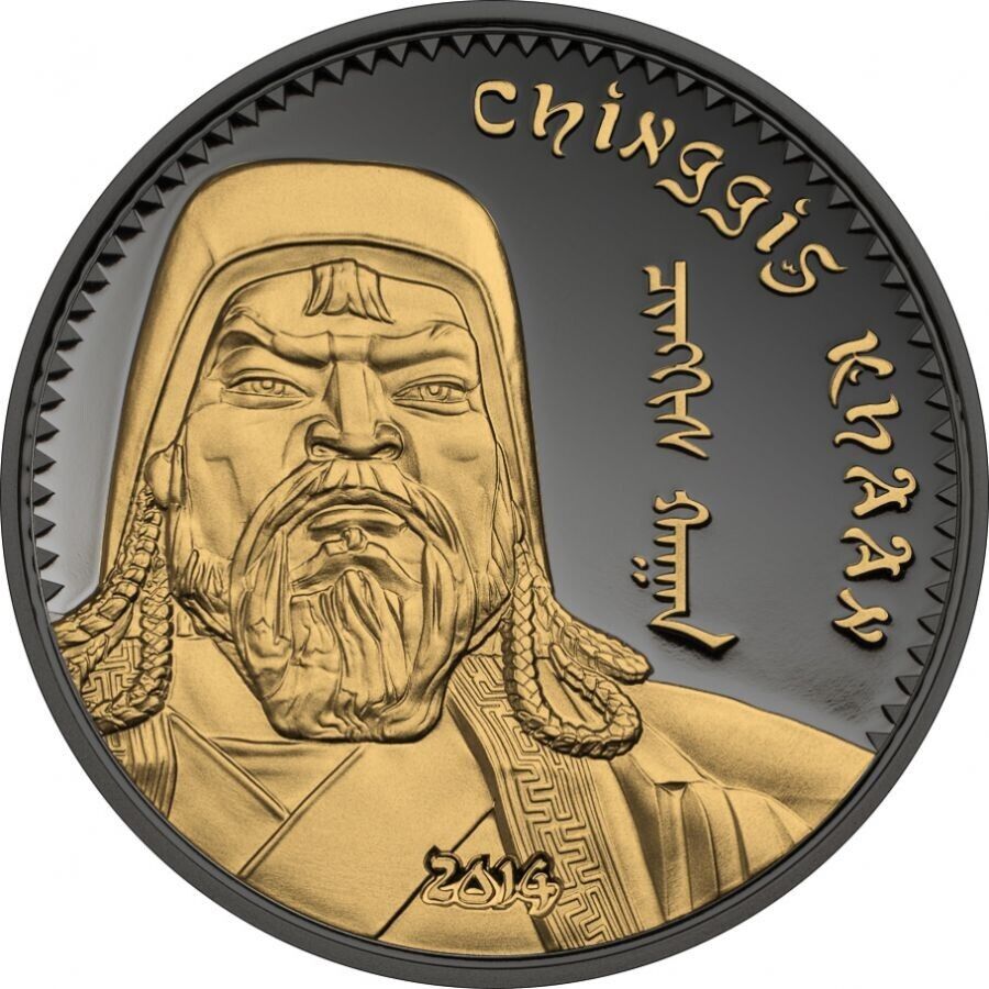 1 Oz Silver Coin 2014 500 Togrog Mongolia Chinggis Khaan Genghis Khan Ruthenium-classypw.com-1