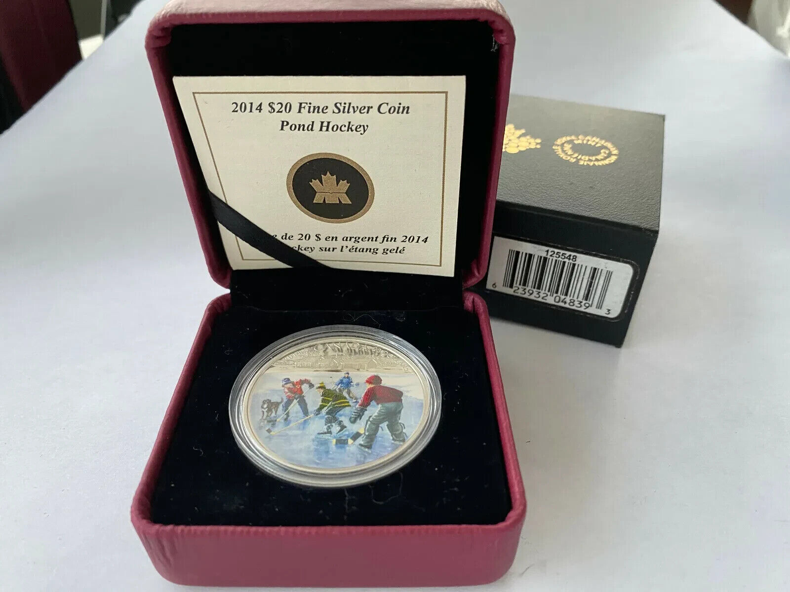 1 Oz Silver Coin 2014 Canada $20 Color Proof Pond Hockey-classypw.com-3