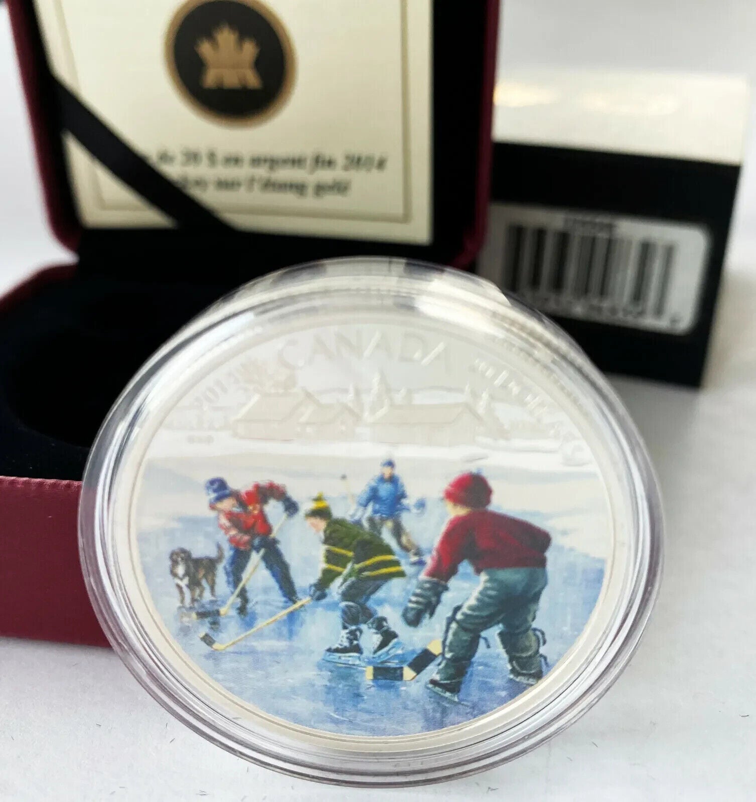 1 Oz Silver Coin 2014 Canada $20 Color Proof Pond Hockey-classypw.com-4