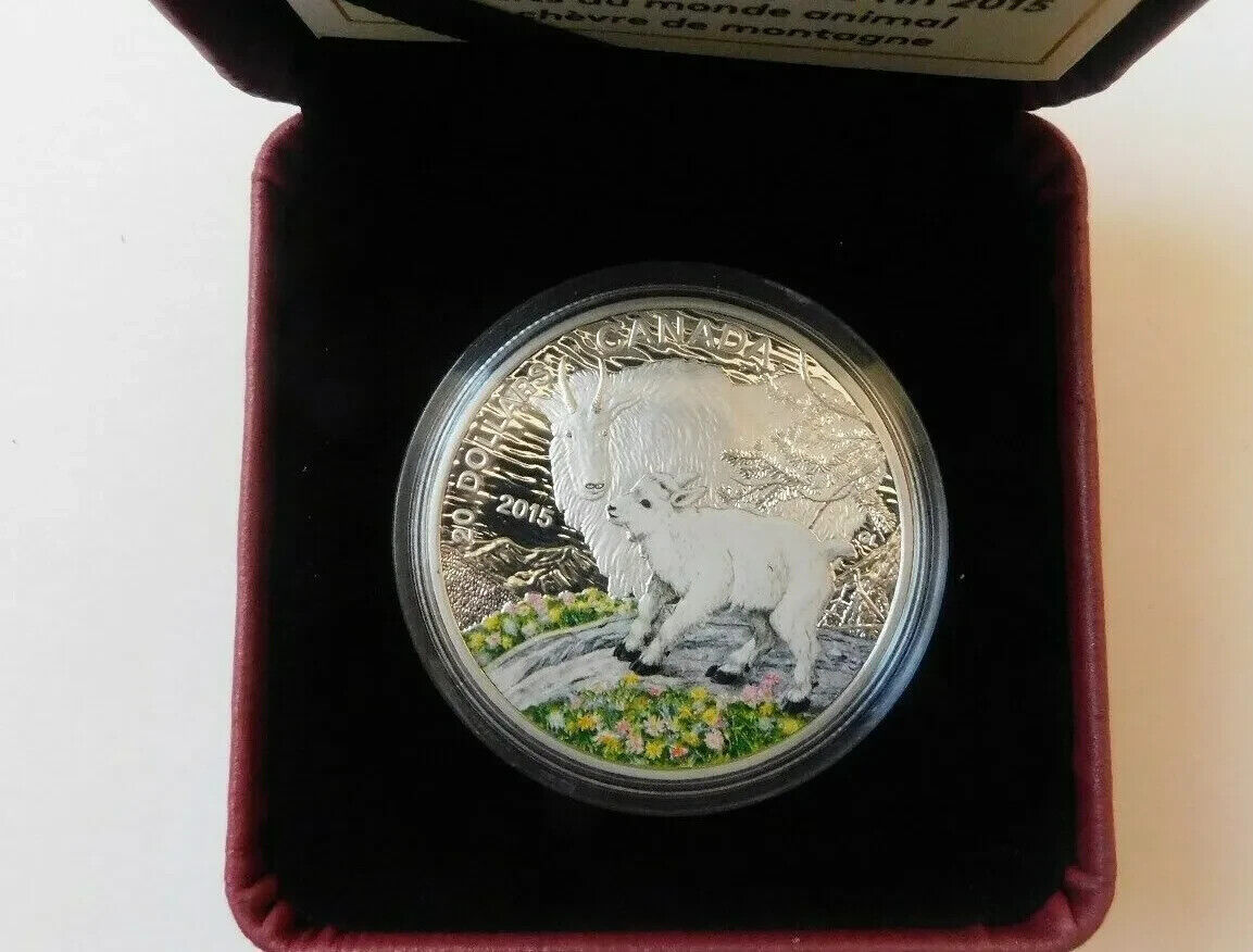 1 Oz Silver Coin 2015 Canada $20 Baby Animals: Mountain Goat-classypw.com-3