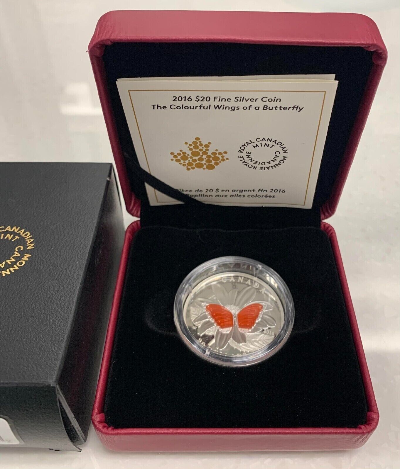 1 Oz Silver Coin 2016 $20 Canada Agate Stone The Colourful Wings of a Butterfly-classypw.com-6