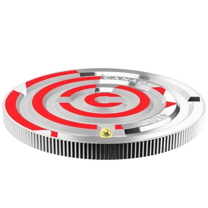 1 Oz Silver Coin 2016 $20 Canada Maple Leaf Maze Puzzle Red Maple Leaf Color-classypw.com-2