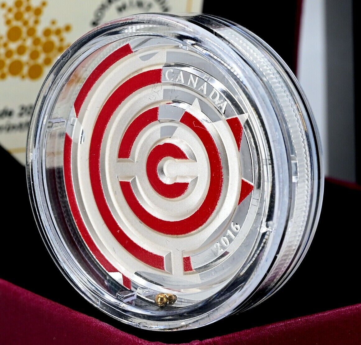 1 Oz Silver Coin 2016 $20 Canada Maple Leaf Maze Puzzle Red Maple Leaf Color-classypw.com-4