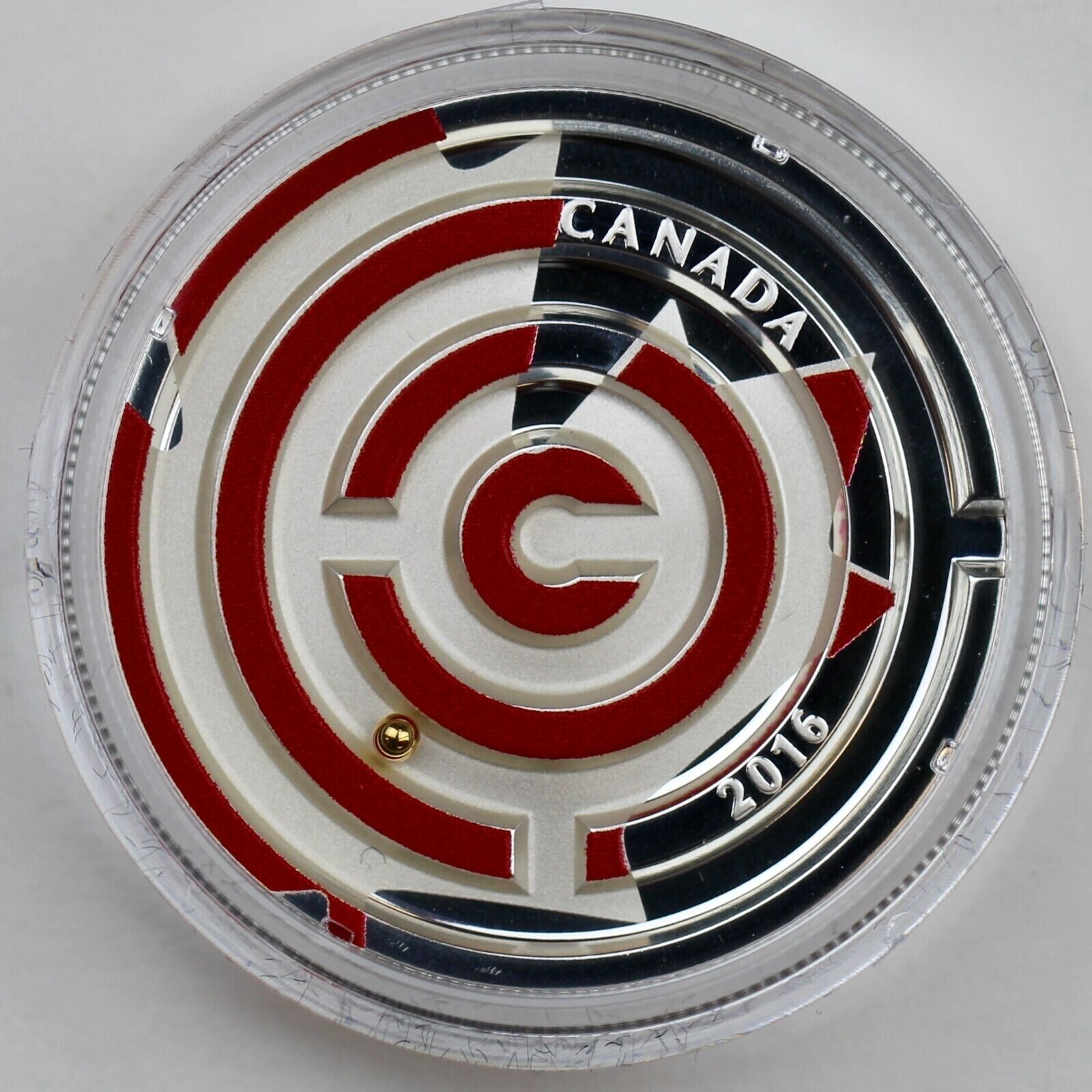1 Oz Silver Coin 2016 $20 Canada Maple Leaf Maze Puzzle Red Maple Leaf Color-classypw.com-6