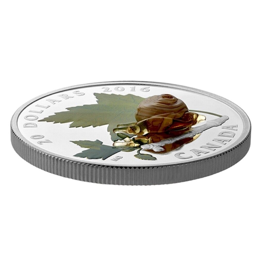 1 Oz Silver Coin 2016 $20 Canada Murano Venetian Glass Little Creatures: Snail-classypw.com-1