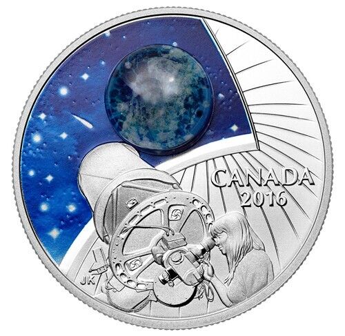 1 Oz Silver Coin 2016 $20 Canada The Universe Glow in the Dark Glass with Opal-classypw.com-5