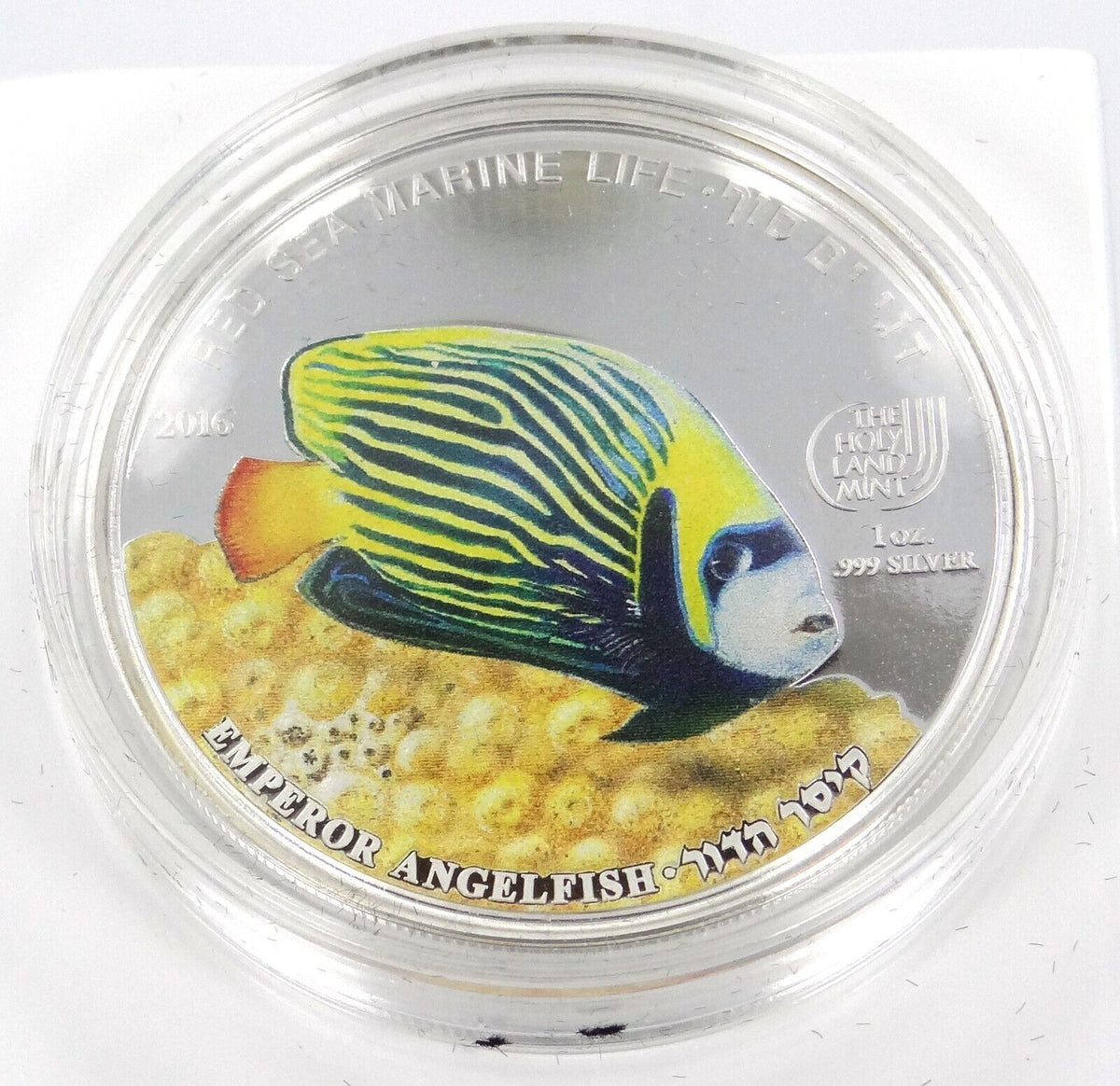 1 Oz Silver Coin 2016 $5 Palau Red Sea Marine Life Israel Mint Emperor Angelfish-classypw.com-1
