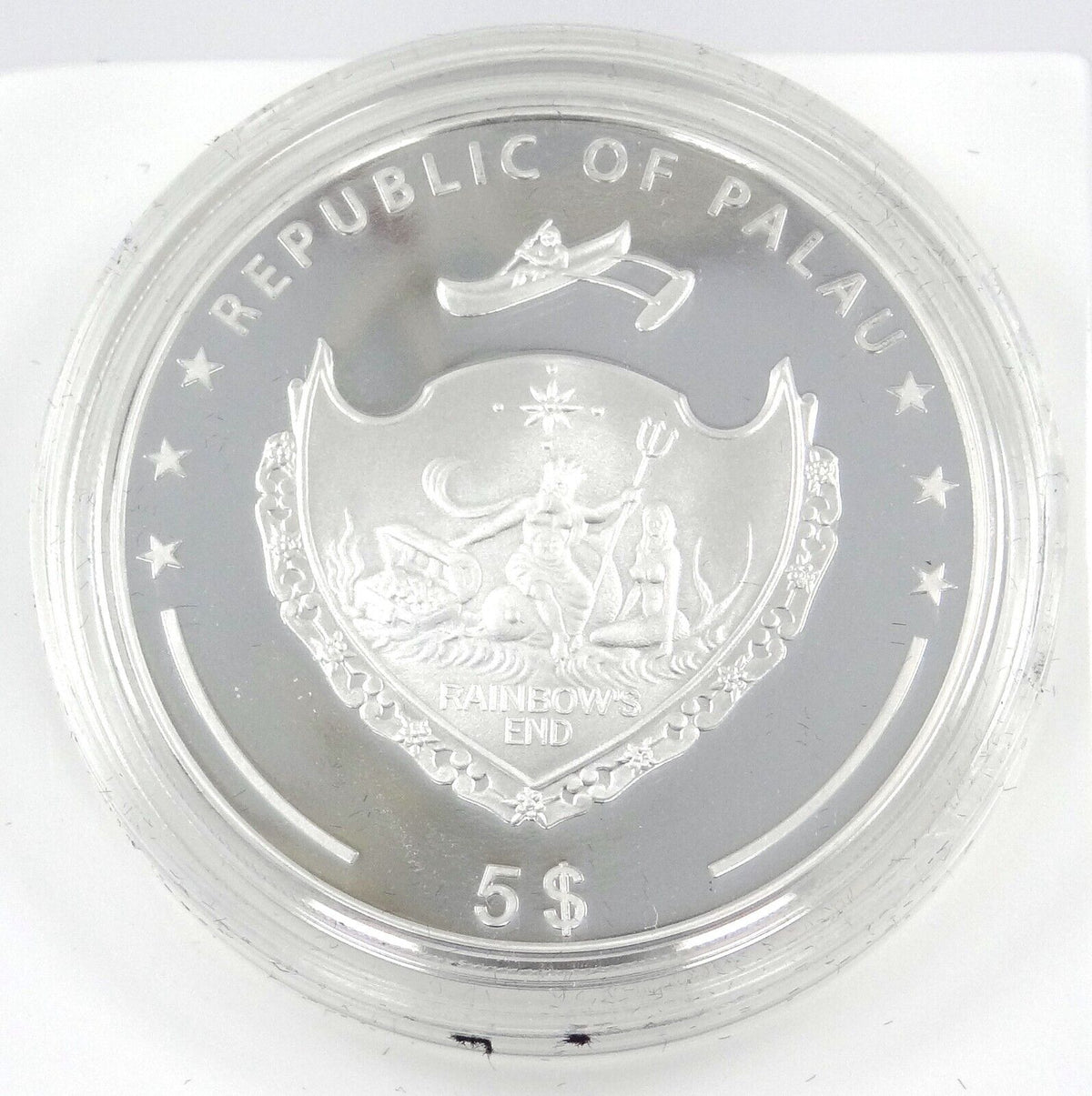 1 Oz Silver Coin 2016 $5 Palau Red Sea Marine Life Israel Mint Emperor Angelfish-classypw.com-3