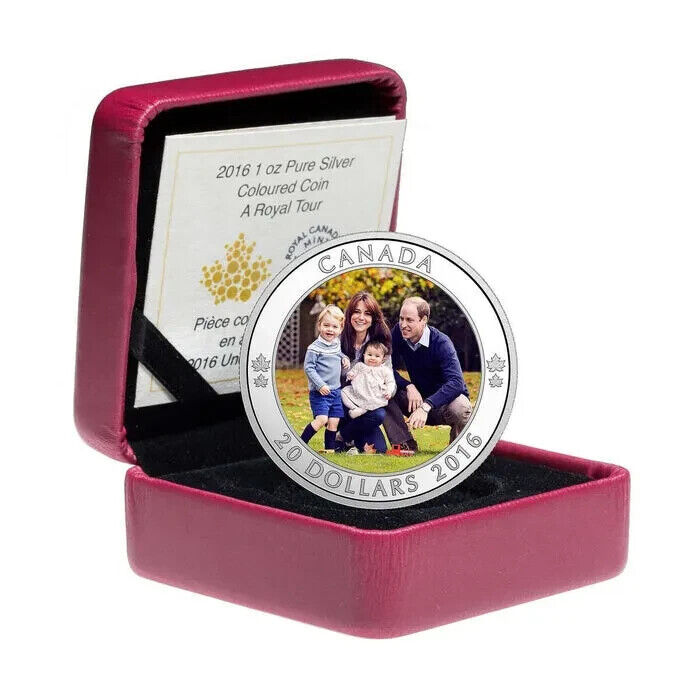 1 Oz Silver Coin 2016 Canada $20 A Royal Tour William Kate George Charlotte-classypw.com-5