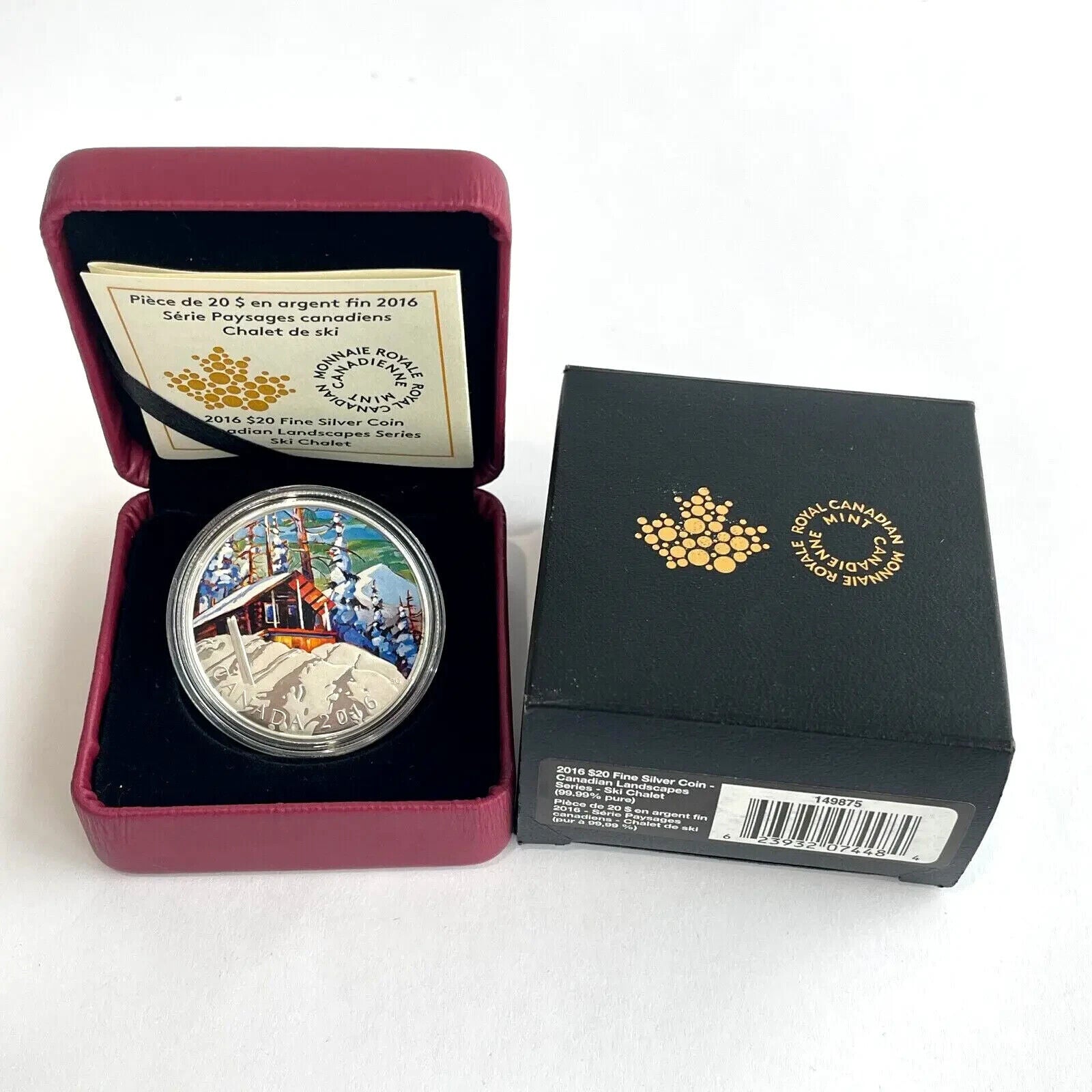 1 Oz Silver Coin 2016 Canada $20 Color Canadian Landscapes Series Ski Chalet-classypw.com-4