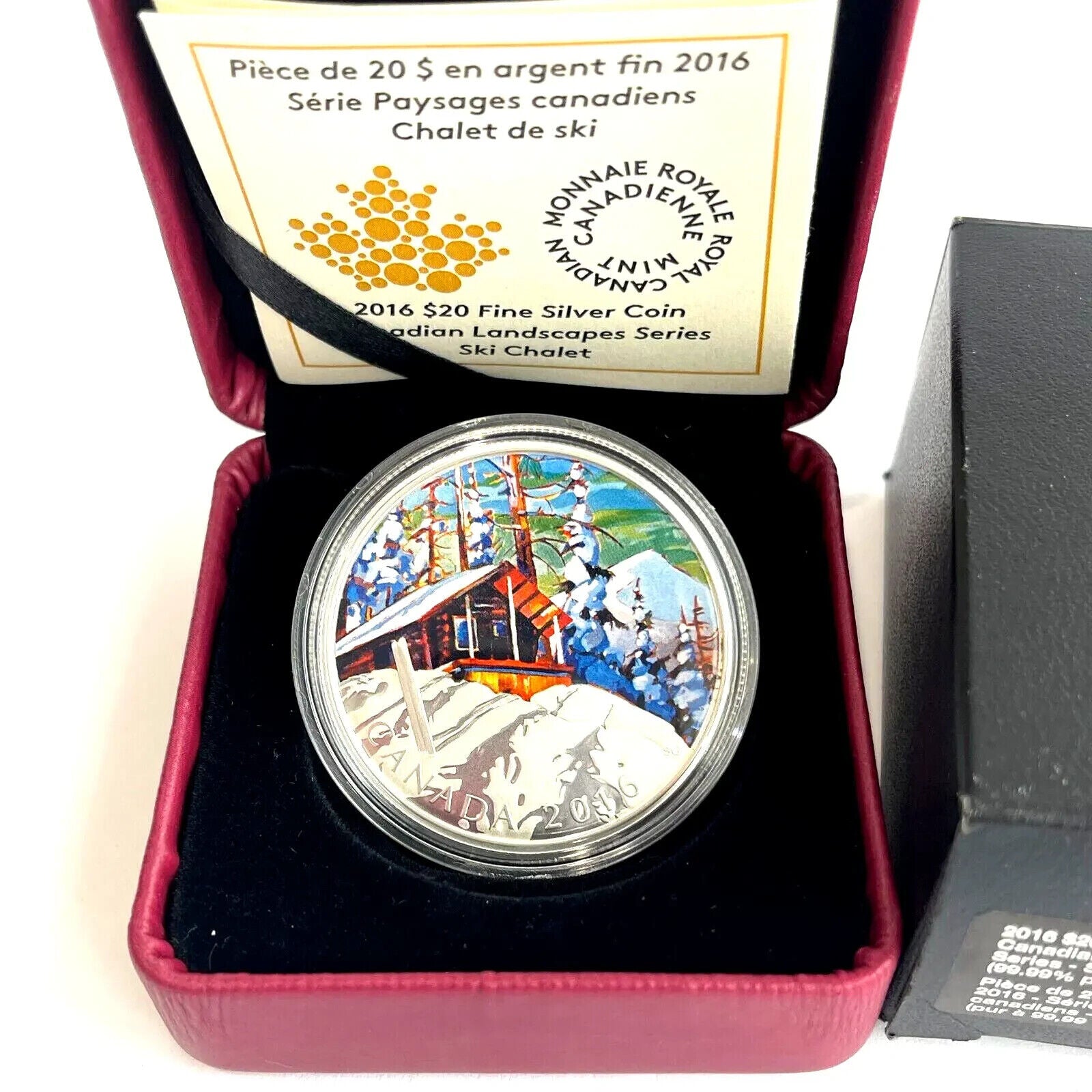 1 Oz Silver Coin 2016 Canada $20 Color Canadian Landscapes Series Ski Chalet-classypw.com-5