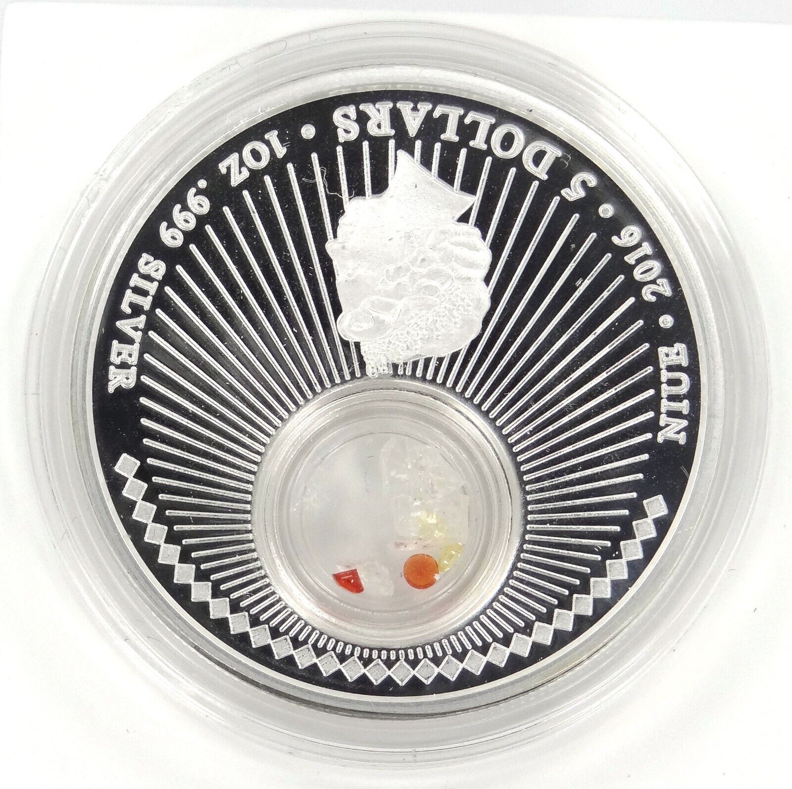 1 Oz Silver Coin 2016 Niue $5 Solar System with transparent capsule meteor glass-classypw.com-2