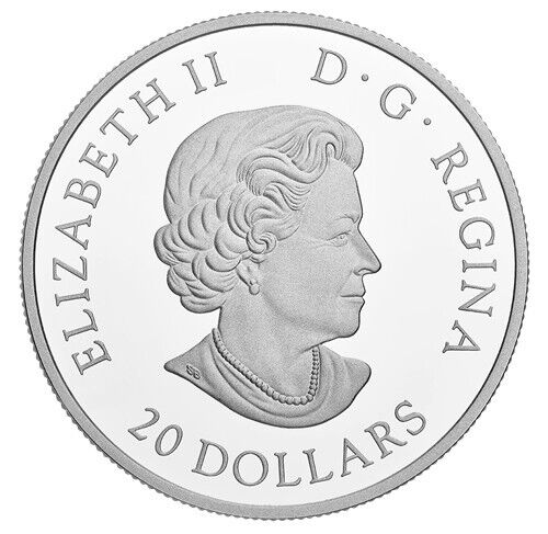 1 Oz Silver Coin 2017 $20 Canada Majestic Maple Leaves with Drusy Stone-classypw.com-3