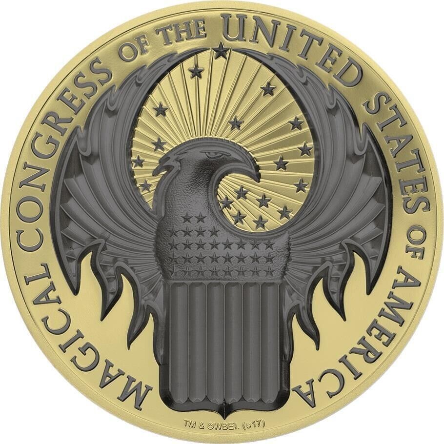 1 Oz Silver Coin 2017 $5 Fantastic Beasts Magical Congress of the USA Gold Ring-classypw.com-1