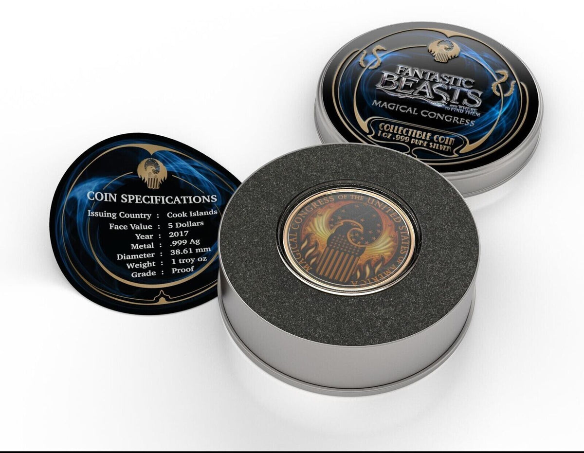 1 Oz Silver Coin 2017 $5 Fantastic Beasts Magical Congress of the USA - Phoenix-classypw.com-3