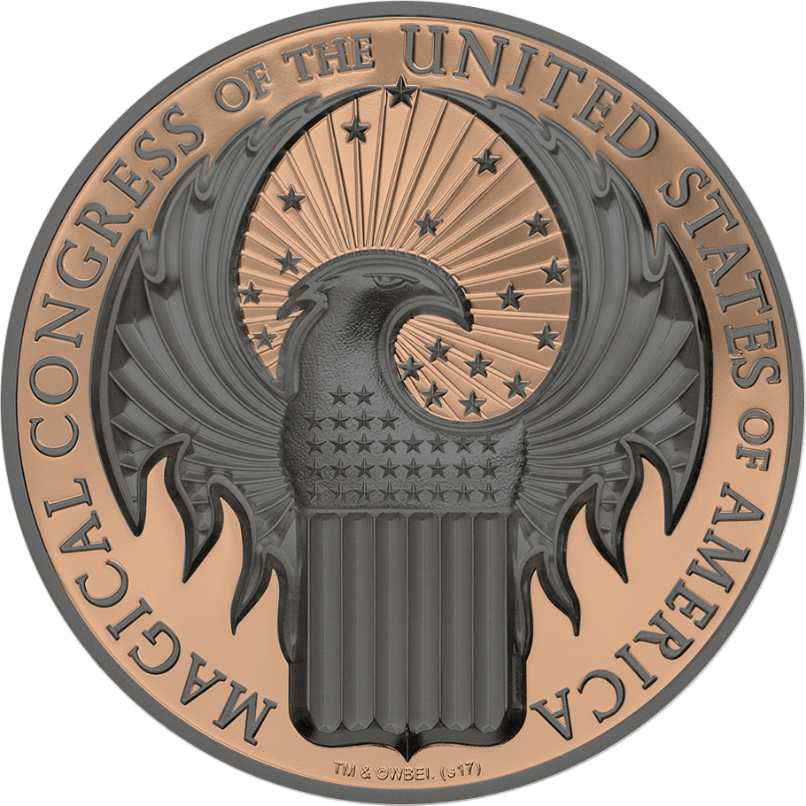 1 Oz Silver Coin 2017 $5 Fantastic Beasts Magical Congress of the USA Rose Gold-classypw.com-1