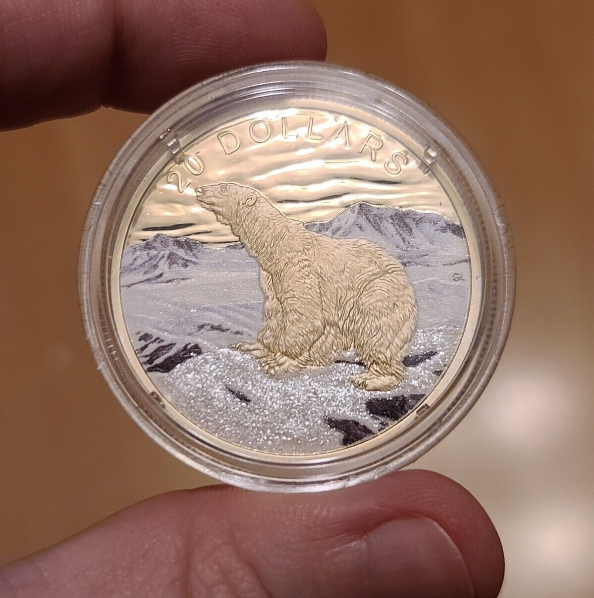 1 Oz Silver Coin 2017 Canada $20 Glistening North The Polar Bear Diamond Glitter-classypw.com-1