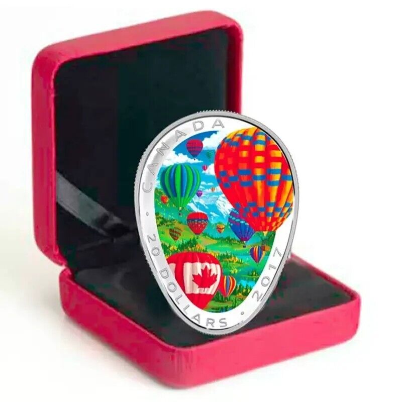 1 Oz Silver Coin 2017 Canada $20 Hot Air Balloons Elliptical Shaped-classypw.com-3