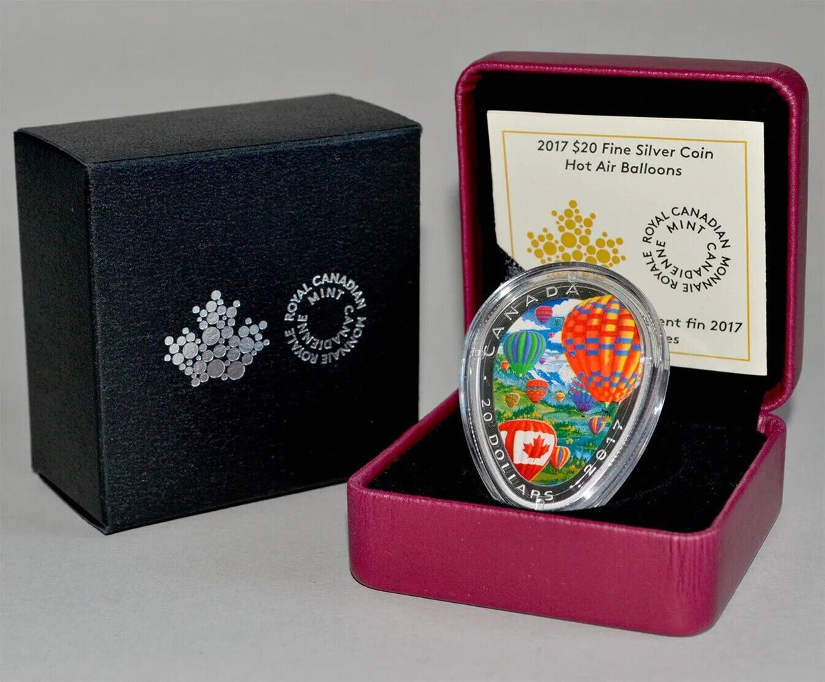 1 Oz Silver Coin 2017 Canada $20 Hot Air Balloons Elliptical Shaped-classypw.com-4