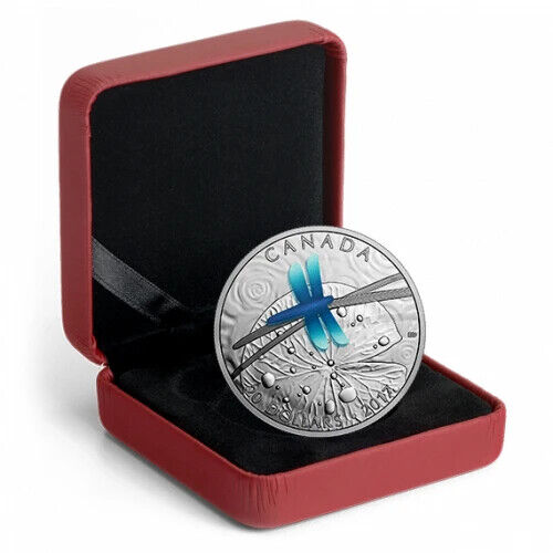 1 Oz Silver Coin 2017 Canada $20 Nature&#39;s Adornments 3D iridescent Dragonfly-classypw.com-6