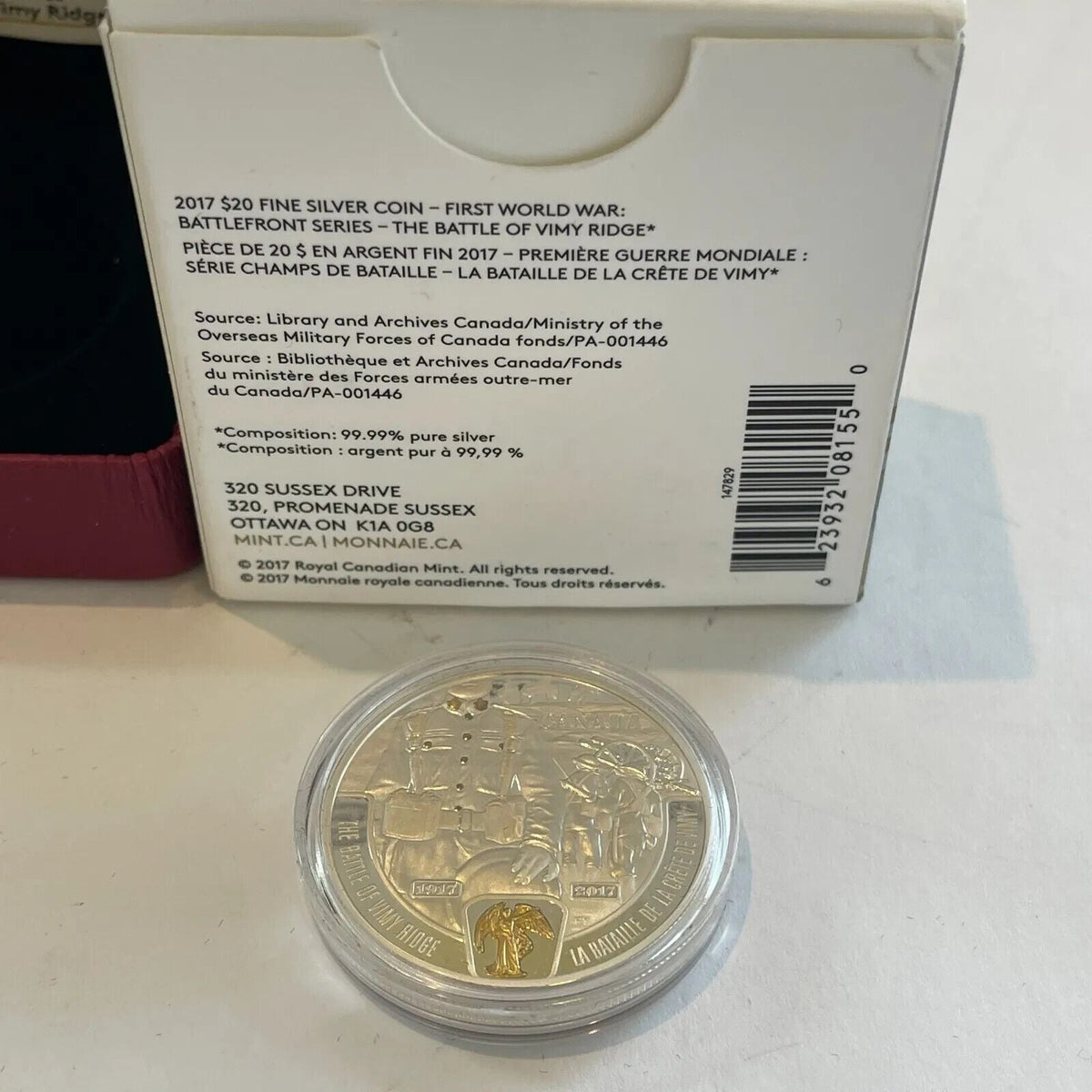 1 Oz Silver Coin 2017 Canada $20 WW1 Battlefront Series: Battle of Vimy Ridge-classypw.com-5