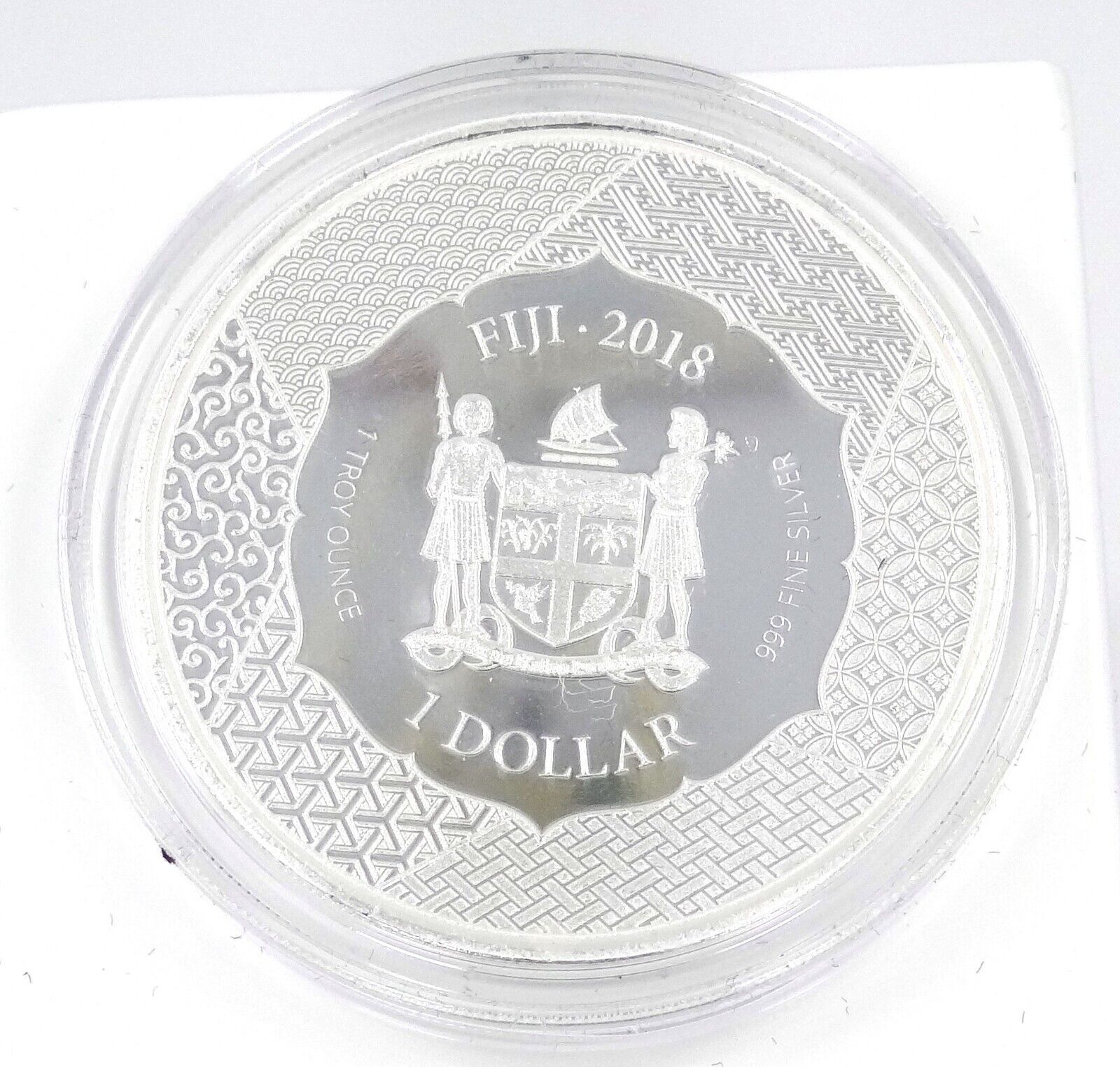 1 Oz Silver Coin 2018 $1 Fiji Scottsdale Mint Samurai Archives Colored Kiyomori-classypw.com-1