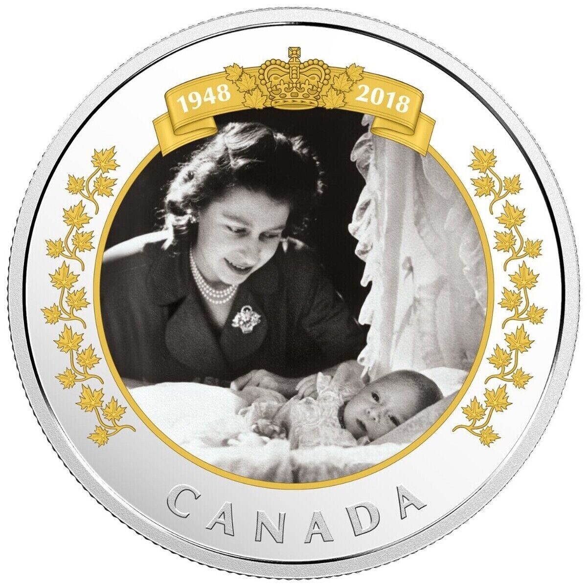 1 Oz Silver Coin 2018 $20 Canada Royal Portrait Queen Elizabeth II Baby Charles-classypw.com-1