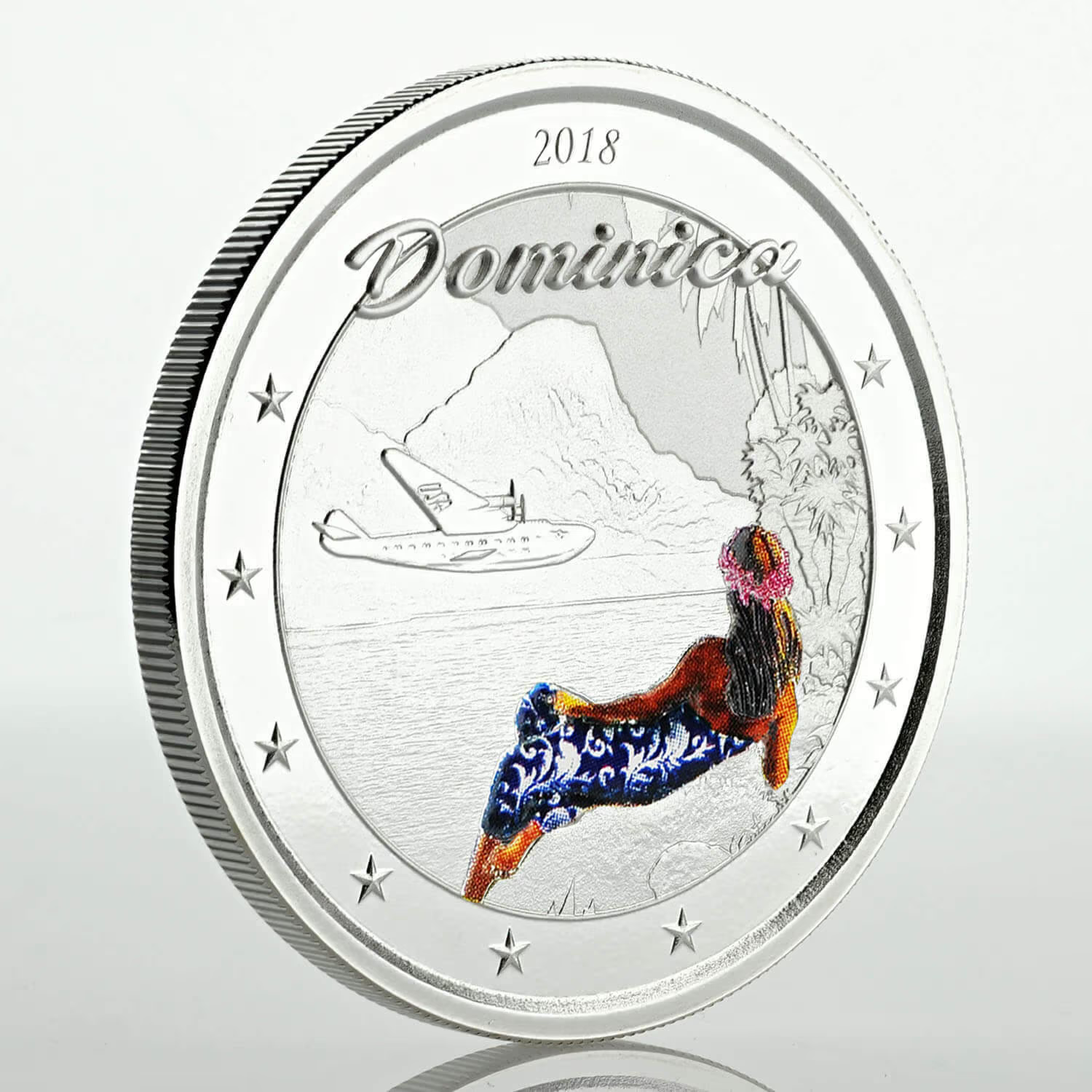 1 Oz Silver Coin 2018 Dominica $2 Scottsdale Mint Color Proof - The Nature Isle-classypw.com-1
