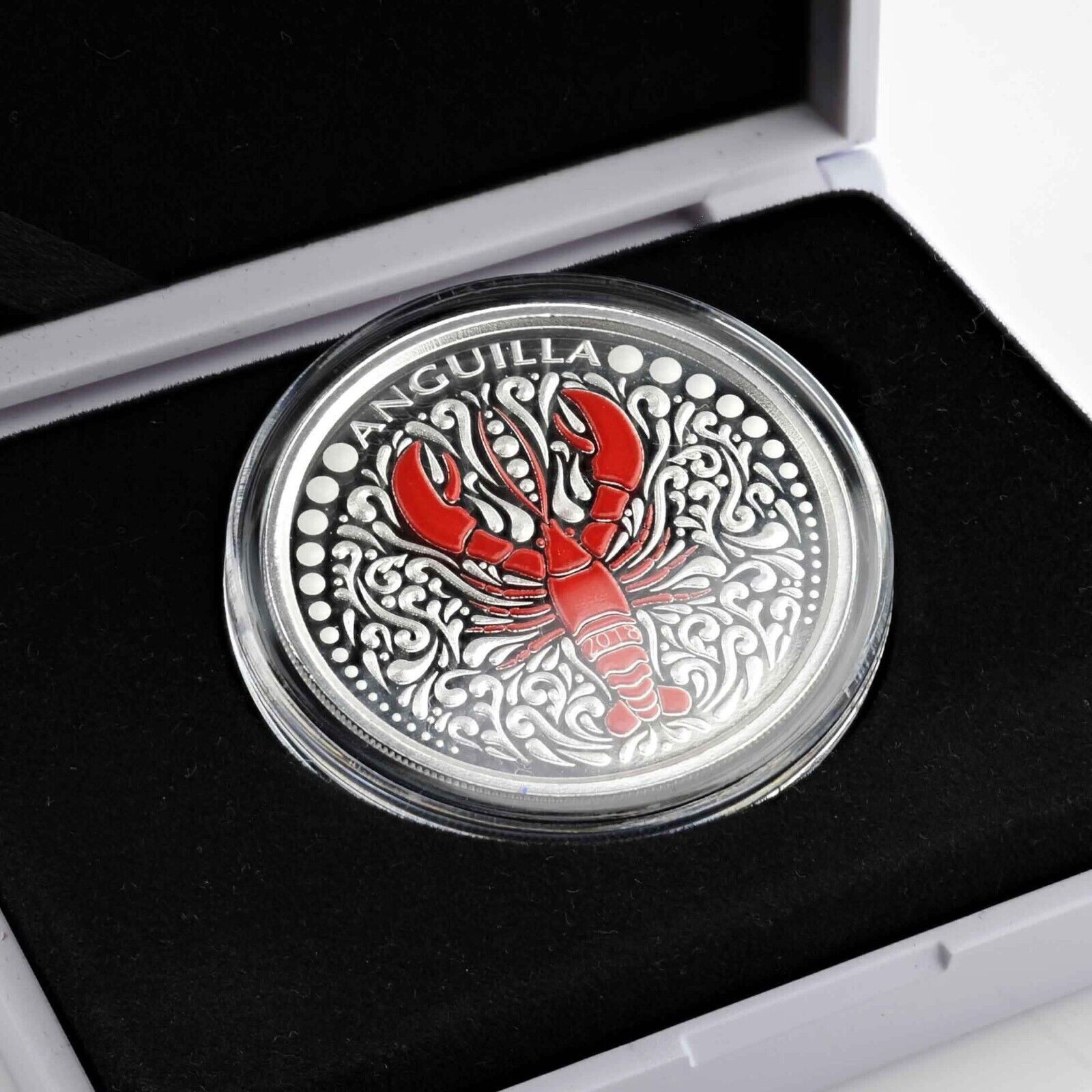 1 Oz Silver Coin 2018 EC8 Anguilla $2 Scottsdale Mint Color Proof - Lobster-classypw.com-4