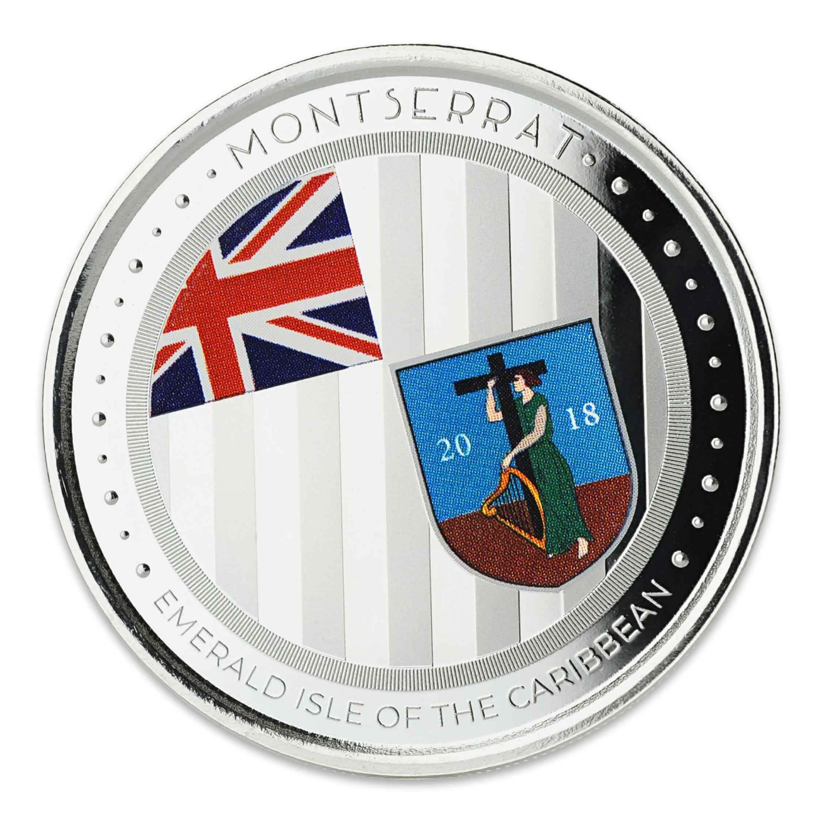 1 Oz Silver Coin 2018 EC8 Montserrat $2 Color - Emerald Isle of the Caribbean-classypw.com-1