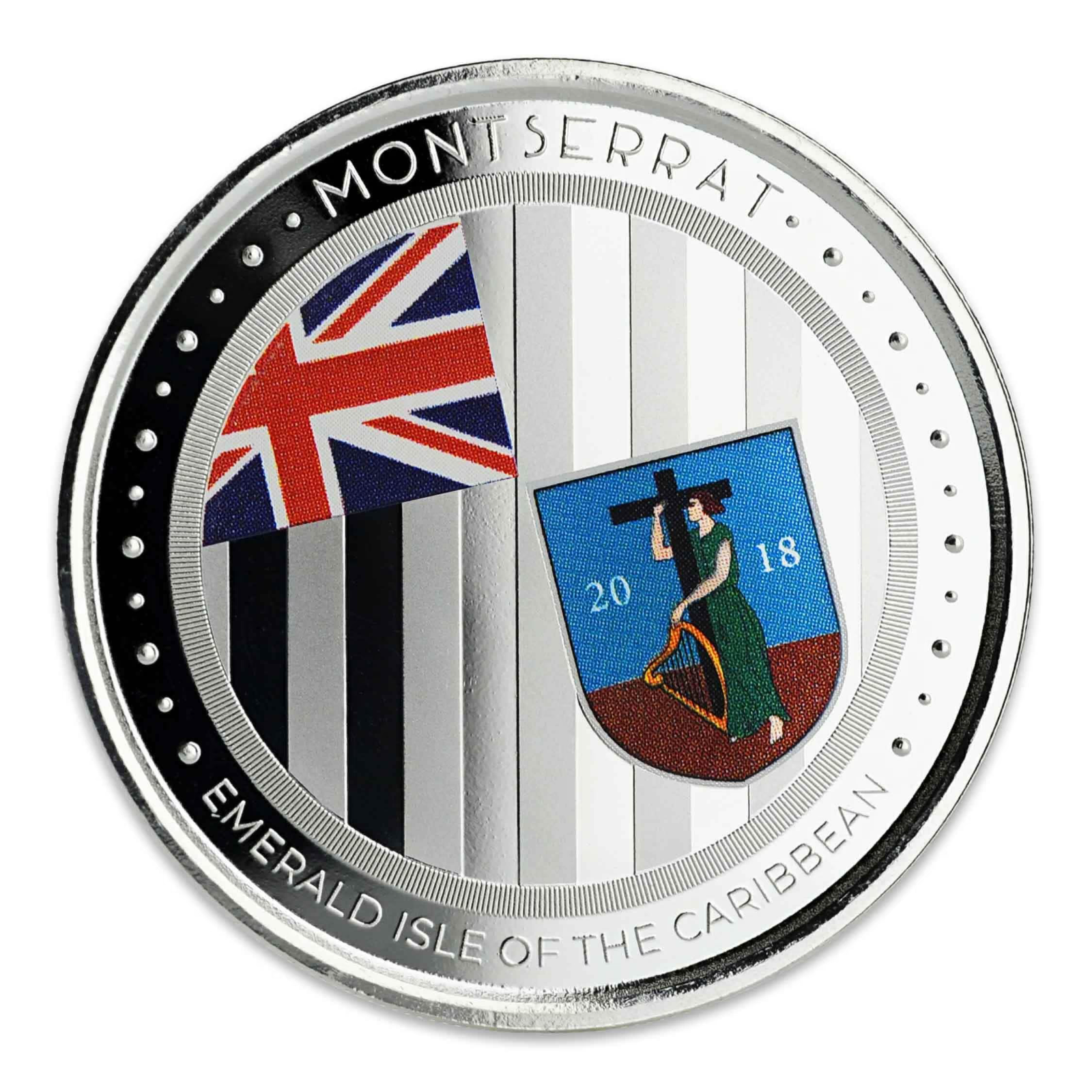 1 Oz Silver Coin 2018 EC8 Montserrat $2 Color - Emerald Isle of the Caribbean-classypw.com-1