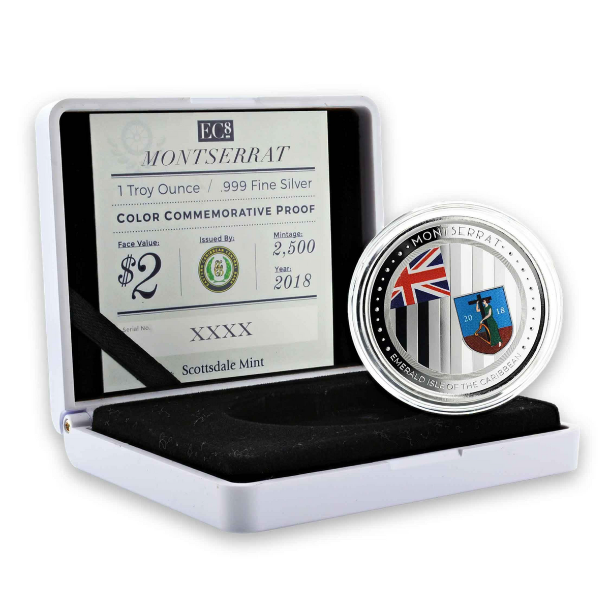 1 Oz Silver Coin 2018 EC8 Montserrat $2 Color - Emerald Isle of the Caribbean-classypw.com-6