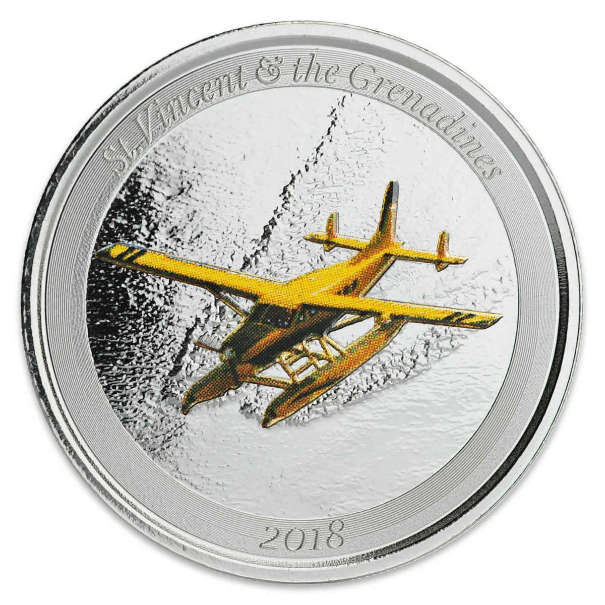 1 Oz Silver Coin 2018 EC8 St. Vincent &amp; the Grenadines $2 Color Proof - Seaplane-classypw.com-1