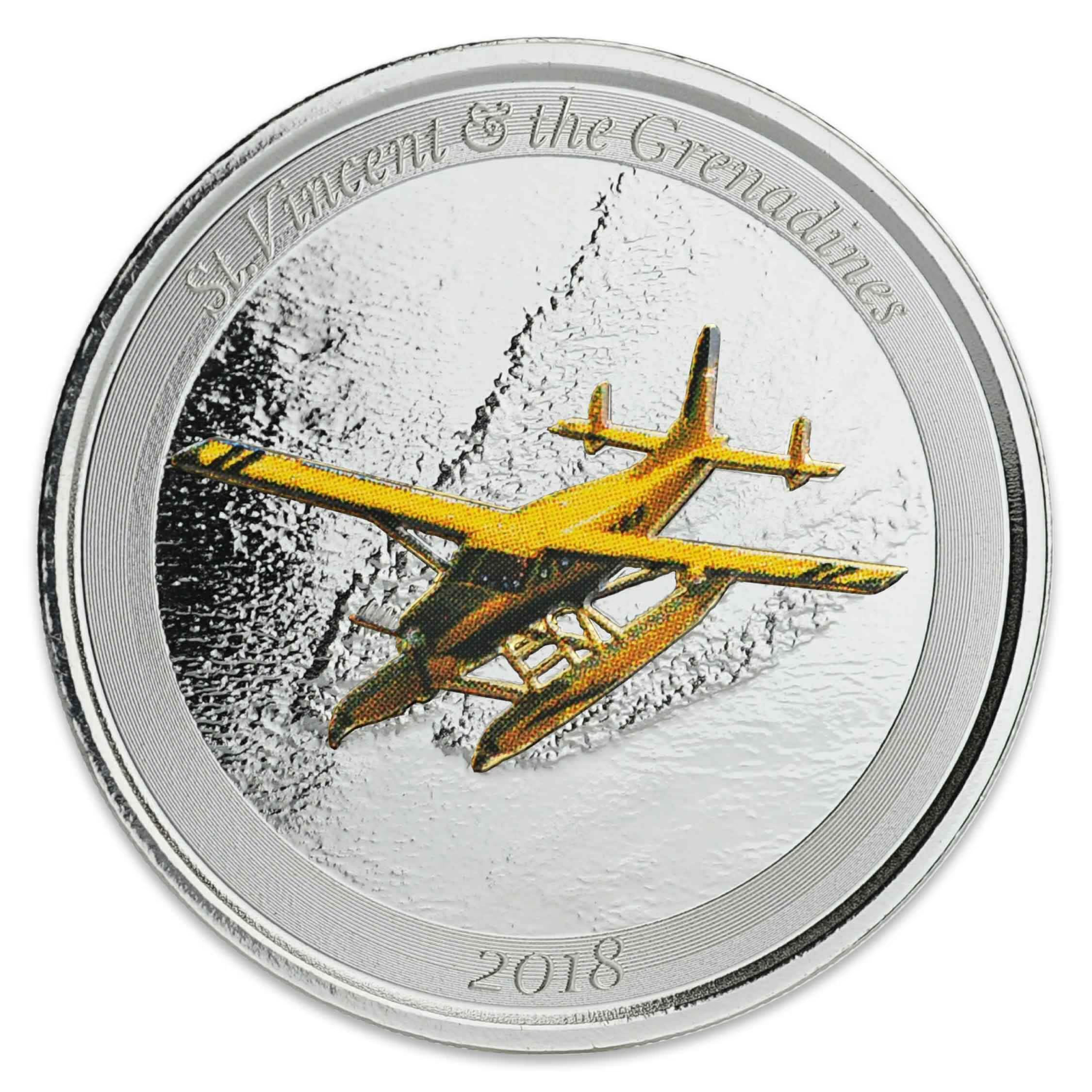 1 Oz Silver Coin 2018 EC8 St. Vincent & the Grenadines $2 Color Proof - Seaplane-classypw.com-1