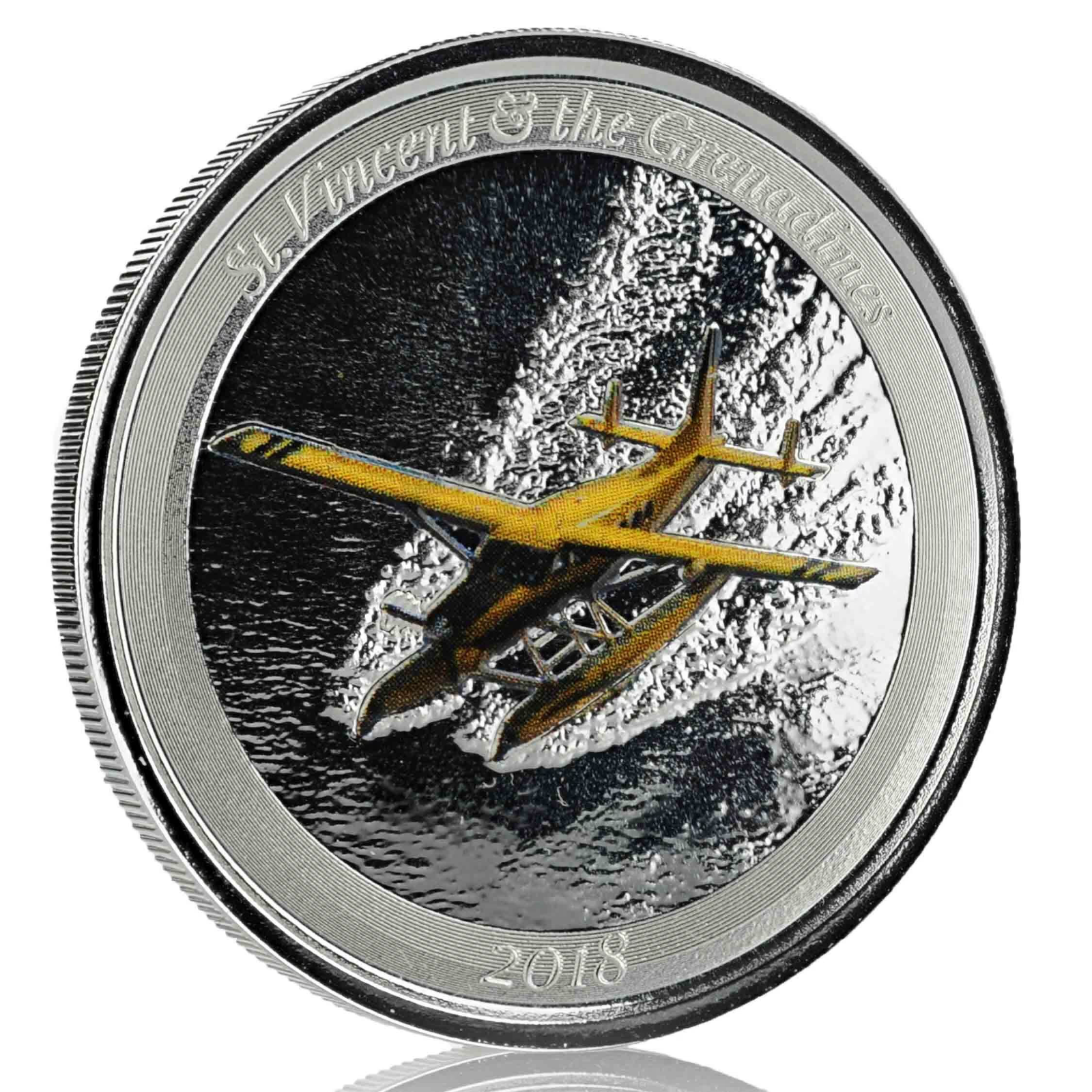 1 Oz Silver Coin 2018 EC8 St. Vincent & the Grenadines $2 Color Proof - Seaplane-classypw.com-3
