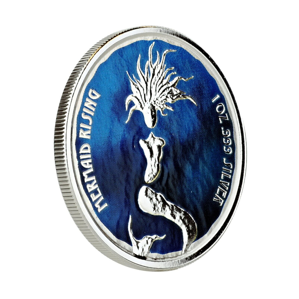 1 Oz Silver Coin 2018 Fiji $1 Scottsdale Mint Color - Mermaid Rising-classypw.com-2