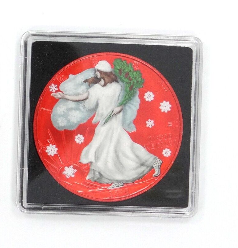 1 Oz Silver Coin 2019 $1 American Eagle USA Christmas Edition Limited 300 Made-classypw.com-3