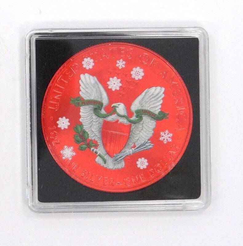 1 Oz Silver Coin 2019 $1 American Eagle USA Christmas Edition Limited 300 Made-classypw.com-4