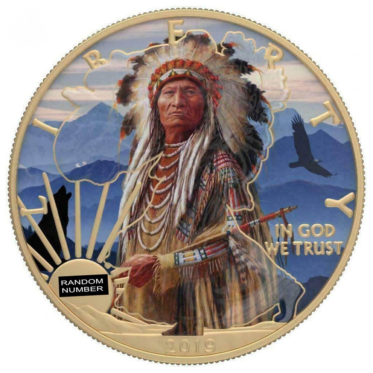 1 Oz Silver Coin 2019 $1 Liberty Faces of America - Indian Varnish No 2-classypw.com-1