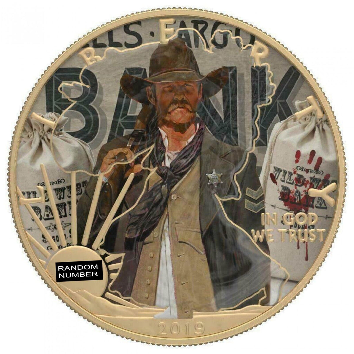 1 Oz Silver Coin 2019 $1 Liberty Faces of America Wild West Sheriff Varnish No 3-classypw.com-1