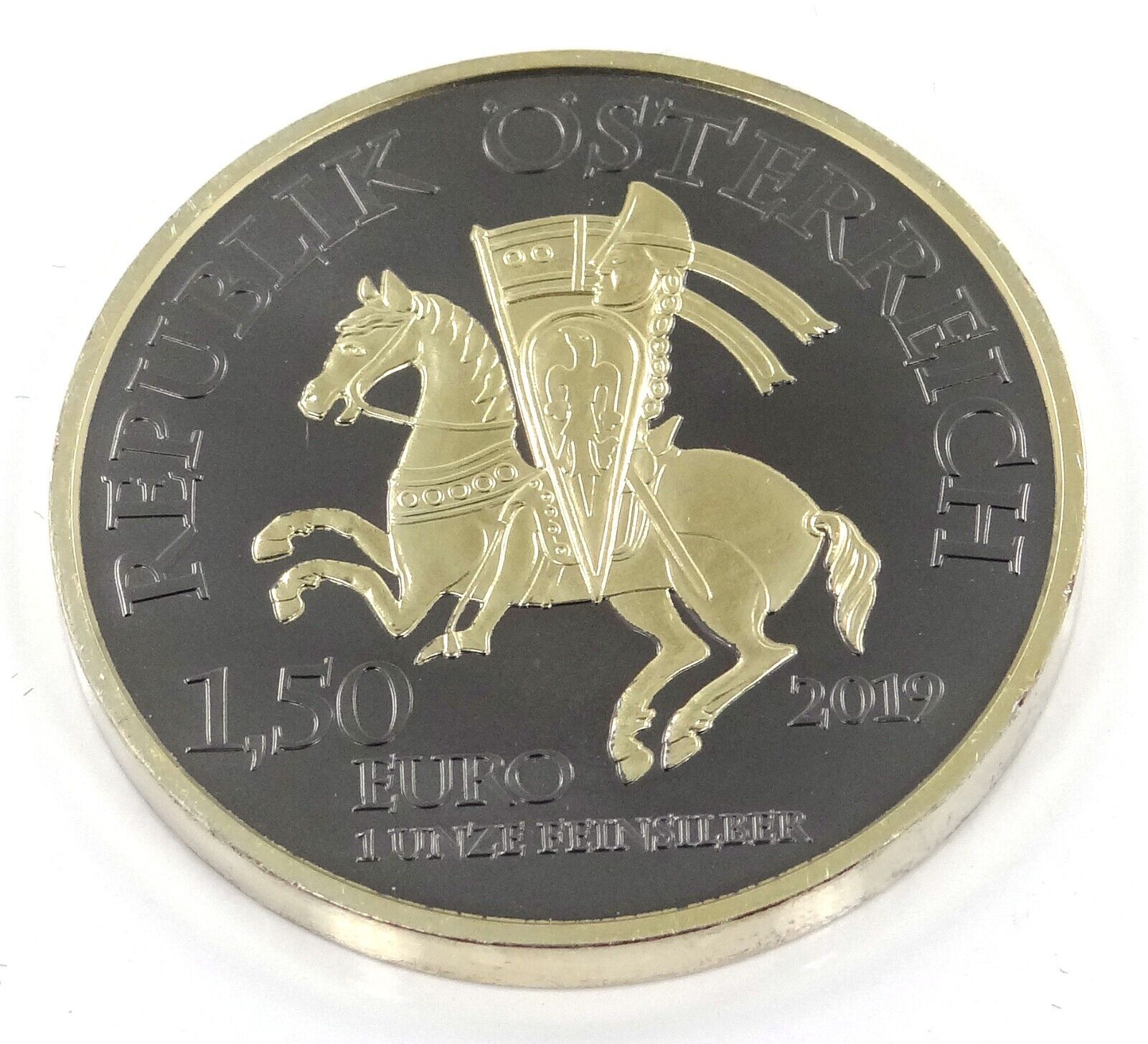 1 Oz Silver Coin 2019 1.5 Euro Austria Golden Ring Gold & Ruthenium Leopold V-classypw.com-4