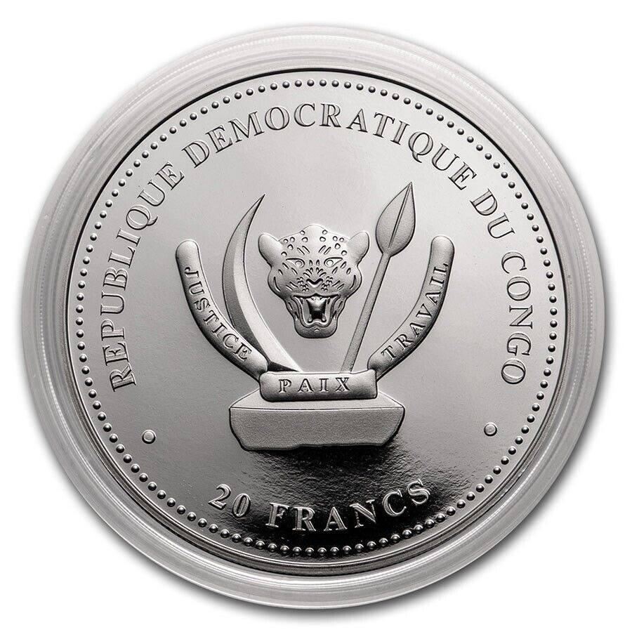 1 Oz Silver Coin 2019 20 Frances CFA Congo Colorized Predators Vulpini Fox-classypw.com-1