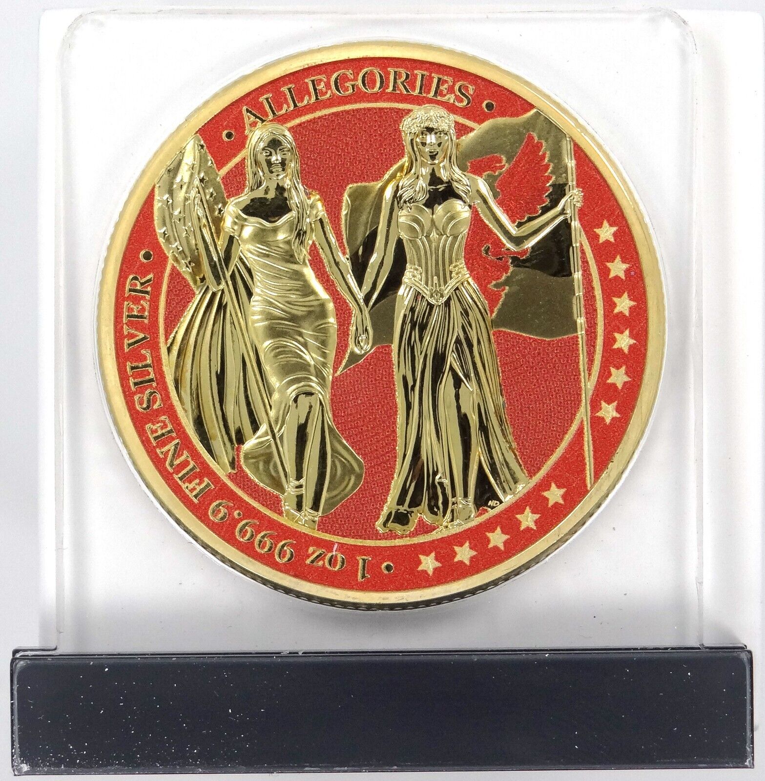 1 Oz Silver Coin 2019 5 Mark Columbia & Germania Allegories - Red Gold-classypw.com-1