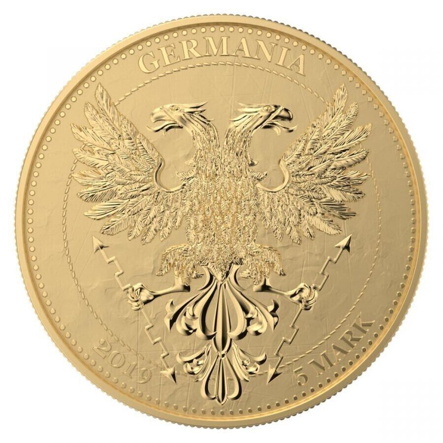 1 Oz Silver Coin 2019 5 Mark Germania Bejeweled Fly Mythical Forest Colored-classypw.com-4