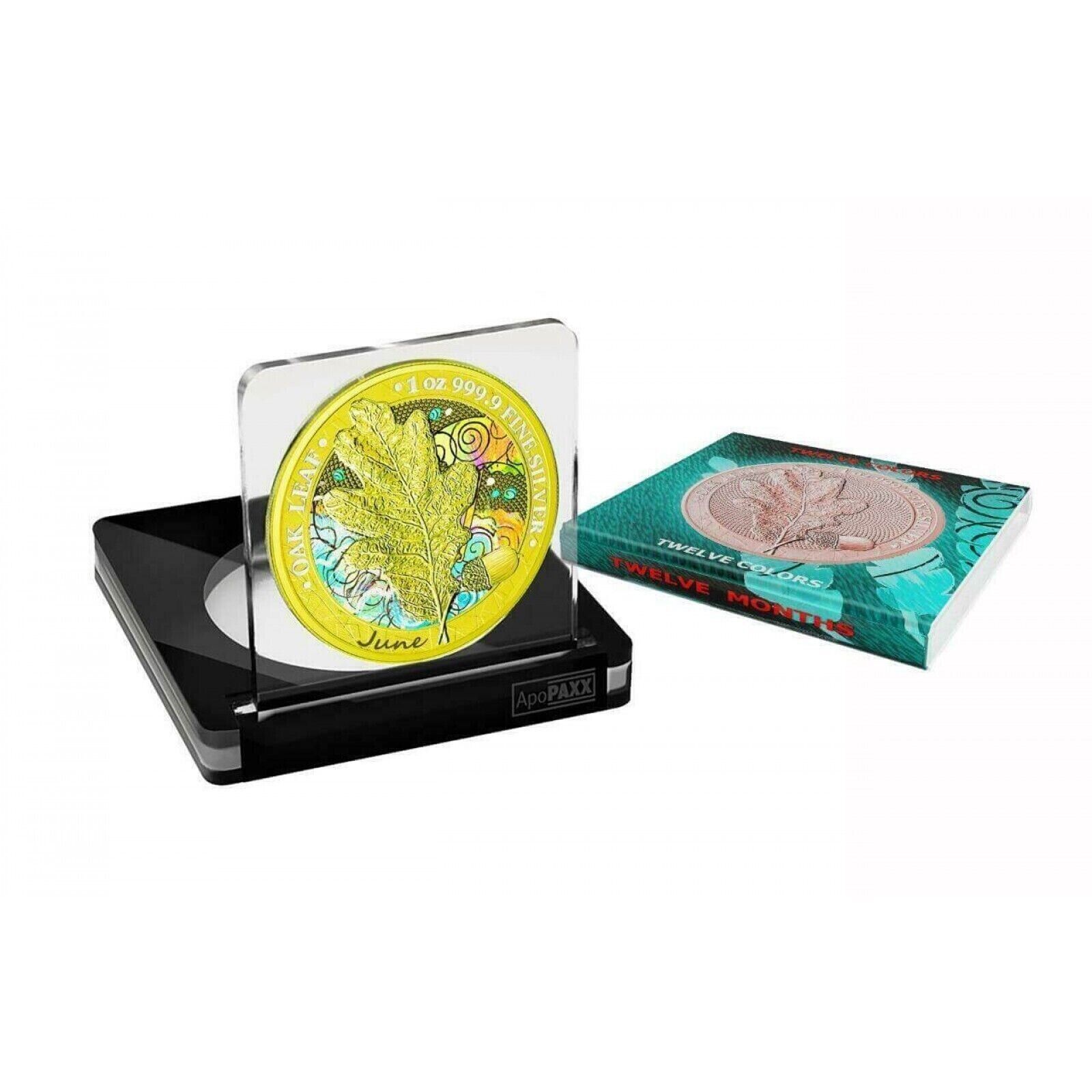 1 Oz Silver Coin 2019 5 Mark Germania Oak Leaf 12 Month Series - June-classypw.com-4