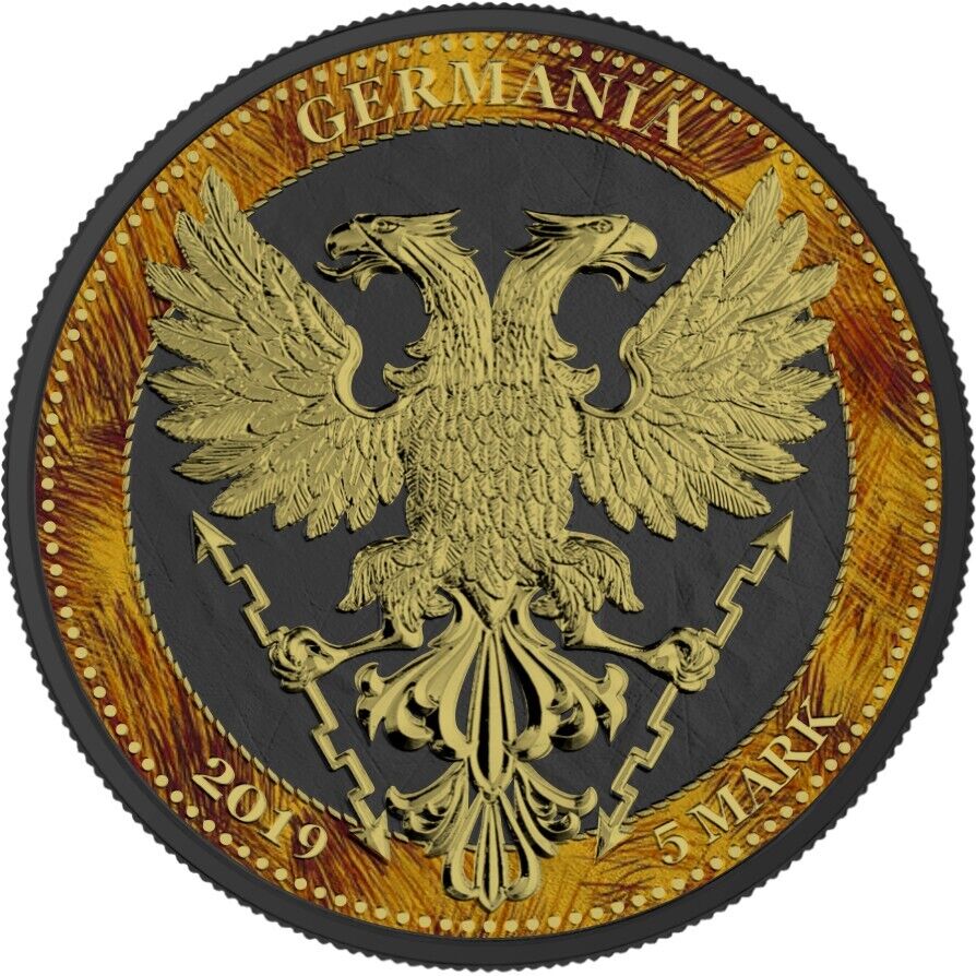 1 Oz Silver Coin 2019 5 Mark Germania Oak Leaf Zoo Series - African Lion-classypw.com-3