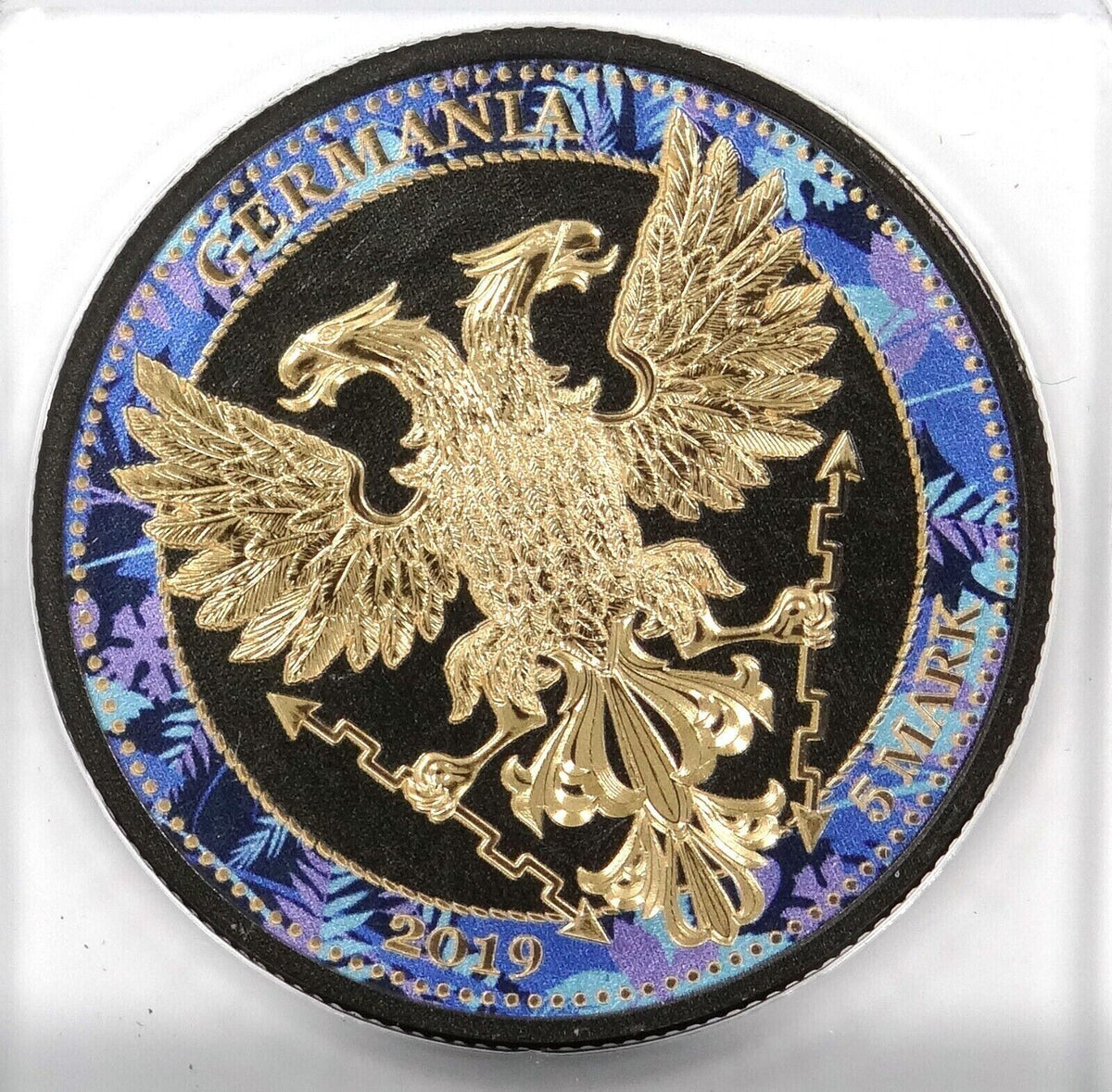 1 Oz Silver Coin 2019 5 Mark Germania Oak Leaf Zoo Series - Gray Wolf-classypw.com-2