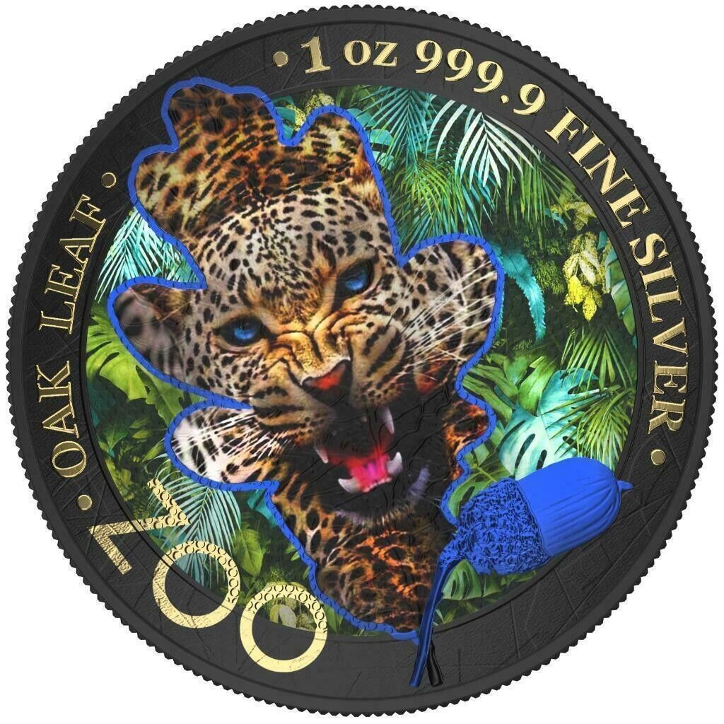 1 Oz Silver Coin 2019 5 Mark Germania Oak Leaf Zoo Series - Jaguar-classypw.com-1